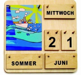MontessoriPlus Kinder Lernkalender Dauerkalender aus Holz Made in Germany - 1