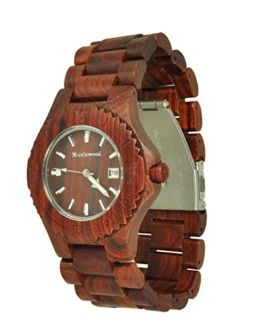 Munixwood Chocolate Holz Armbanduhr Sandelholz mit Datum und Uhrenbox - 1